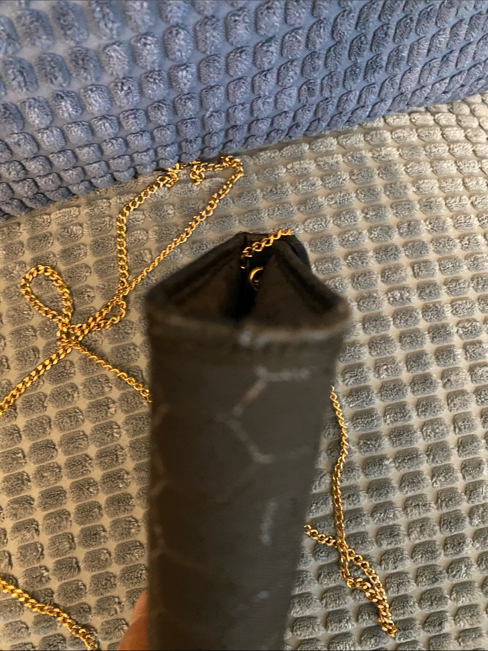 Dior Black Quilted Envelope Crossbody with Gold 'CD' Logo and Chain - Picture 9 of 11